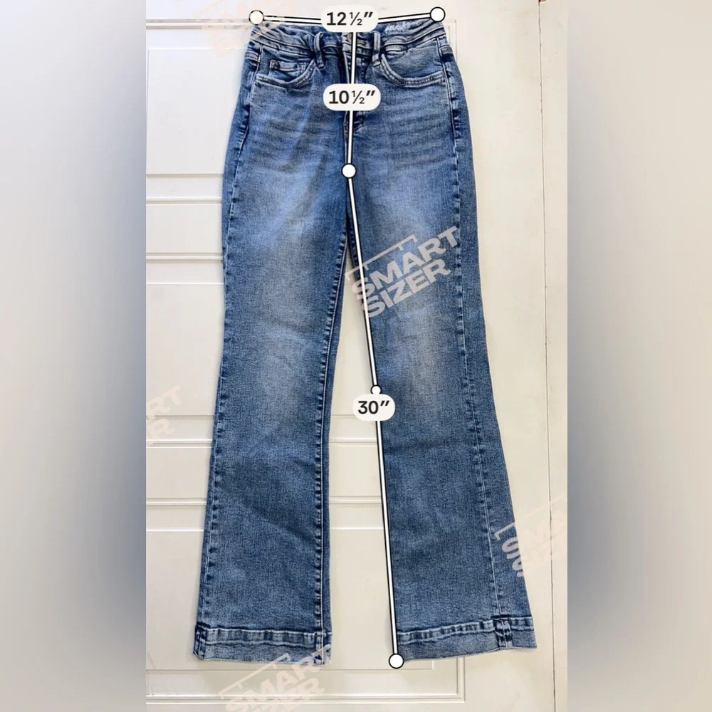 Lovervet by Vervet Women’s Sz 5/27 Bootcut Medium Wash Blue Denim Jeans Stretch - Picture 3 of 5